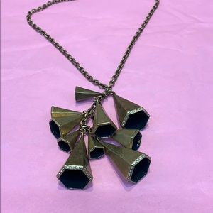 Lia Sophia gold and emerald necklace